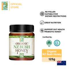 Radiant Organic NZ Bush Honey (125g) Madu Asli Halal