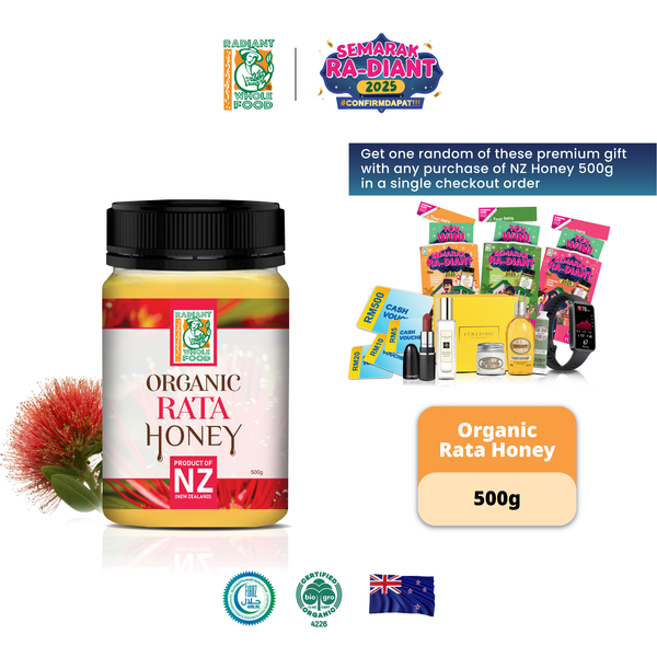 Radiant Organic Rata Honey (500g) Madu Asli Halal