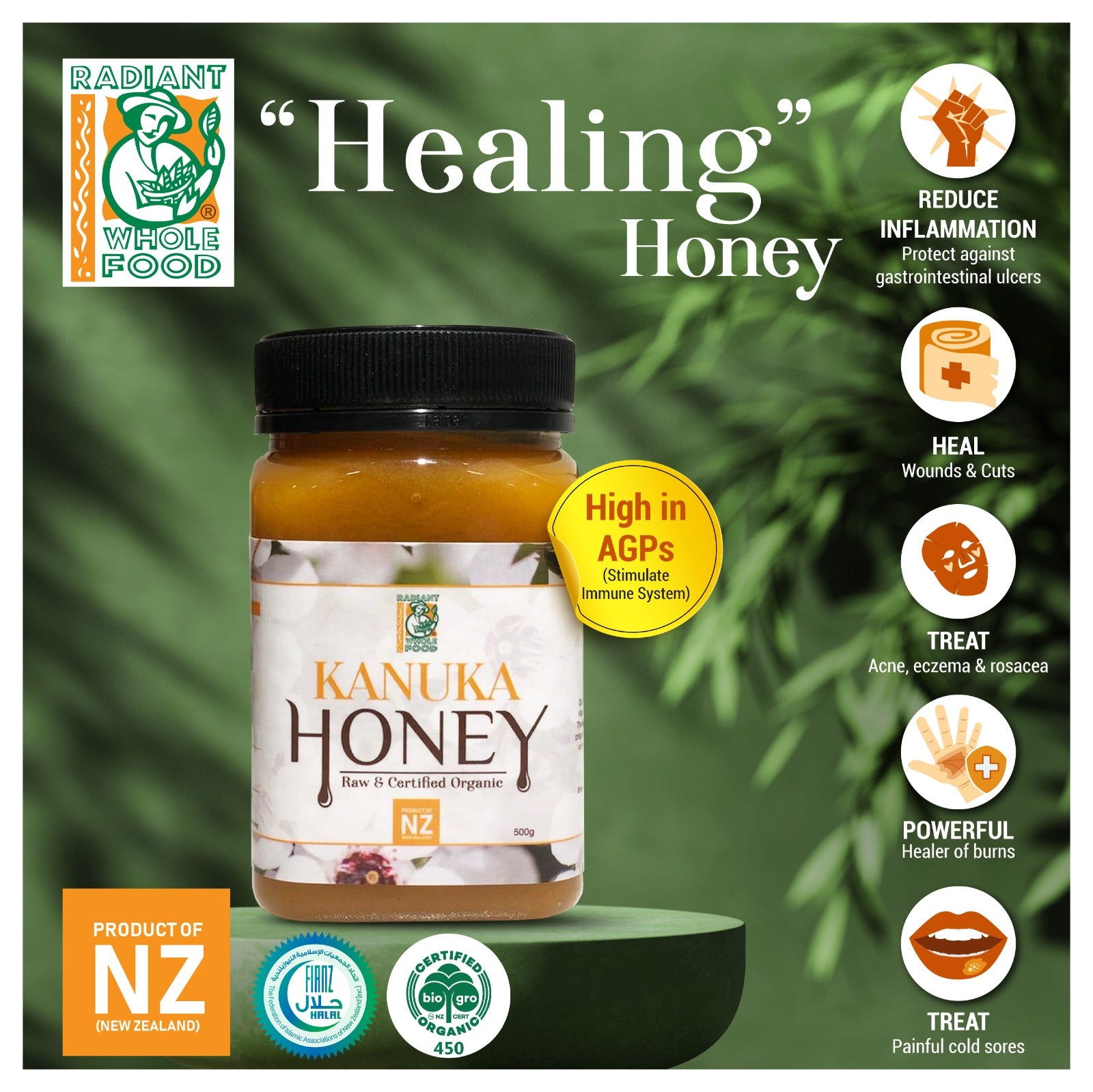 Radiant Kanuka Honey 500g & Radiant Nz Bush  Honey 500g