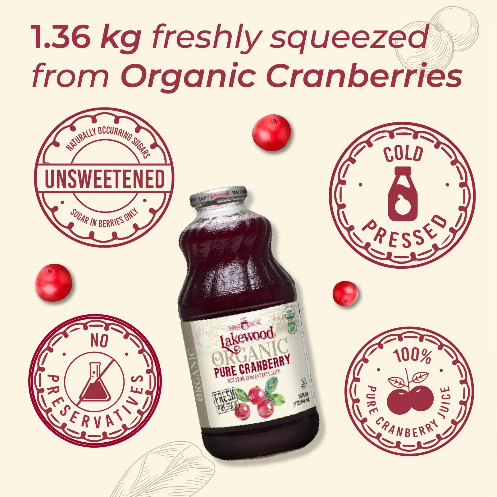 [Twin Pack] Organic Cranberry Juice